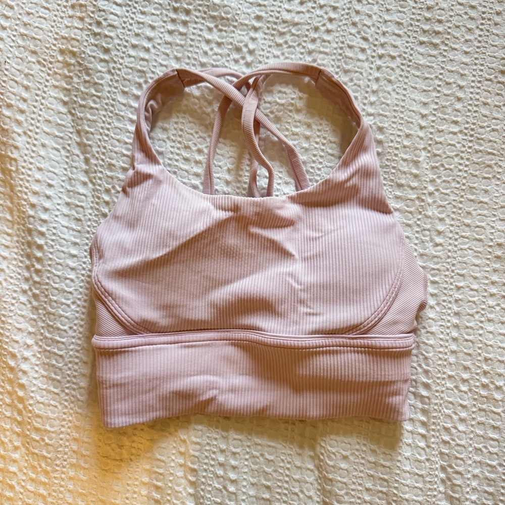 Lululemon Athletica Light Pink Ribbed Bra Longline